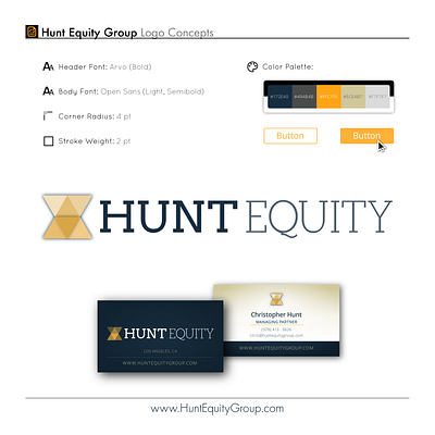 Hunt Equity Group Logo branding business card desgin illustration logo