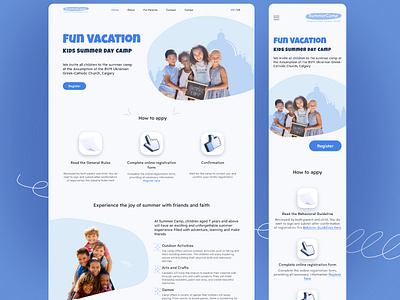 Kids summer camp design logo ui ux