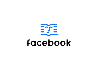 Facebook bold book branding face geometric logo logodesign modern