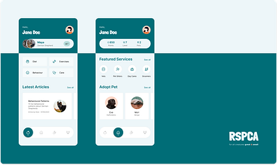 RSPCA Concept app design mobile ui ux