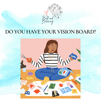 Vision board branding design illustration