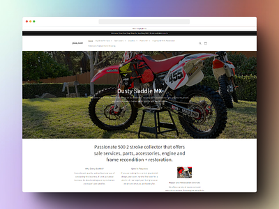 Dusty Saddle MX design minimal shopify shots typography ui web web design