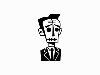 Elegant Skeleton Logo branding cartoon day of the dead design elegant geometric icon identity illustration lines logo mark mascot retro skeleton skull suit symbol vector vintage