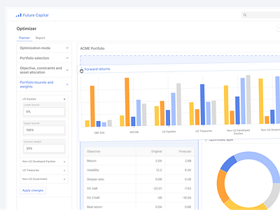 Optimizer application app branding design filter fintech ui ux