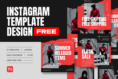 Streetwear Instagram Fashion Template Design - FREE DOWNLOAD ads advertising banner brand identity branding fashion hypebeast instagram post instagram stories promotion sale social media store streetwear template templates visual design