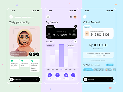 Banking Mobile App - Financial android bank clean design e wallet finance finance app finance management identity investment ios kyc mobile mobile app money app trading app transaction ui ux verify
