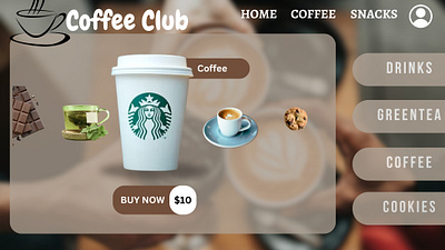 Coffee Club Web UI adobe illustrator canva coffee coffee shop graphic design logo photoshop ui ux