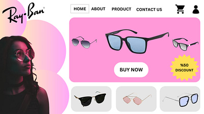 Sunglasses Web UI adobe illustrator aesthetic branding design graphic design illustration logo photoshop ui ux vector