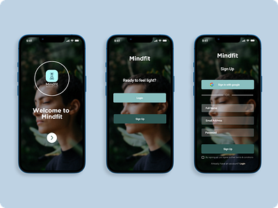 Mindfit Meditation App app graphic design interactive design prototype ui uiux wireframe