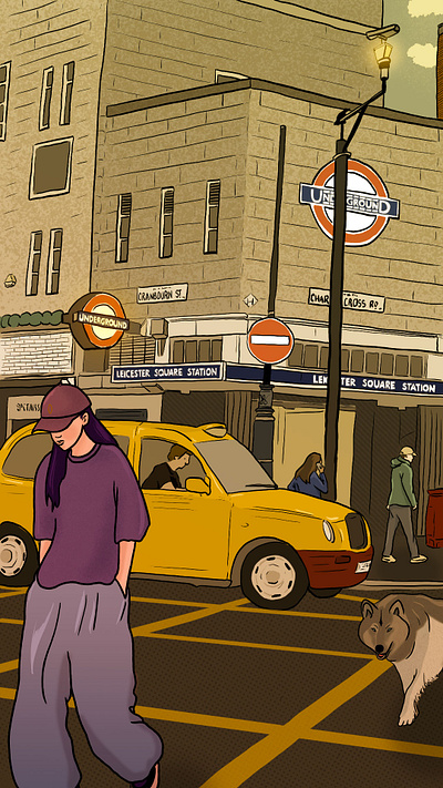 London Underground cab colorpalette digitalcontent digitaldrawing editorial illustration illustrationpresse illustrator london street streetstyle underground yellow
