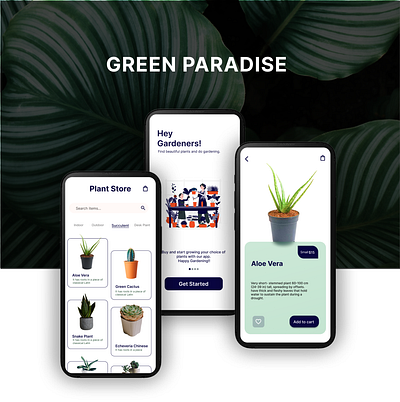 Gardening essentials buying App app color palette design illustration typography ui ux