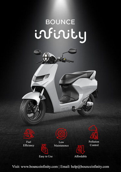 Poster Design:Electric Scooter branding graphic design minimalposter photoshop posterdesign vector