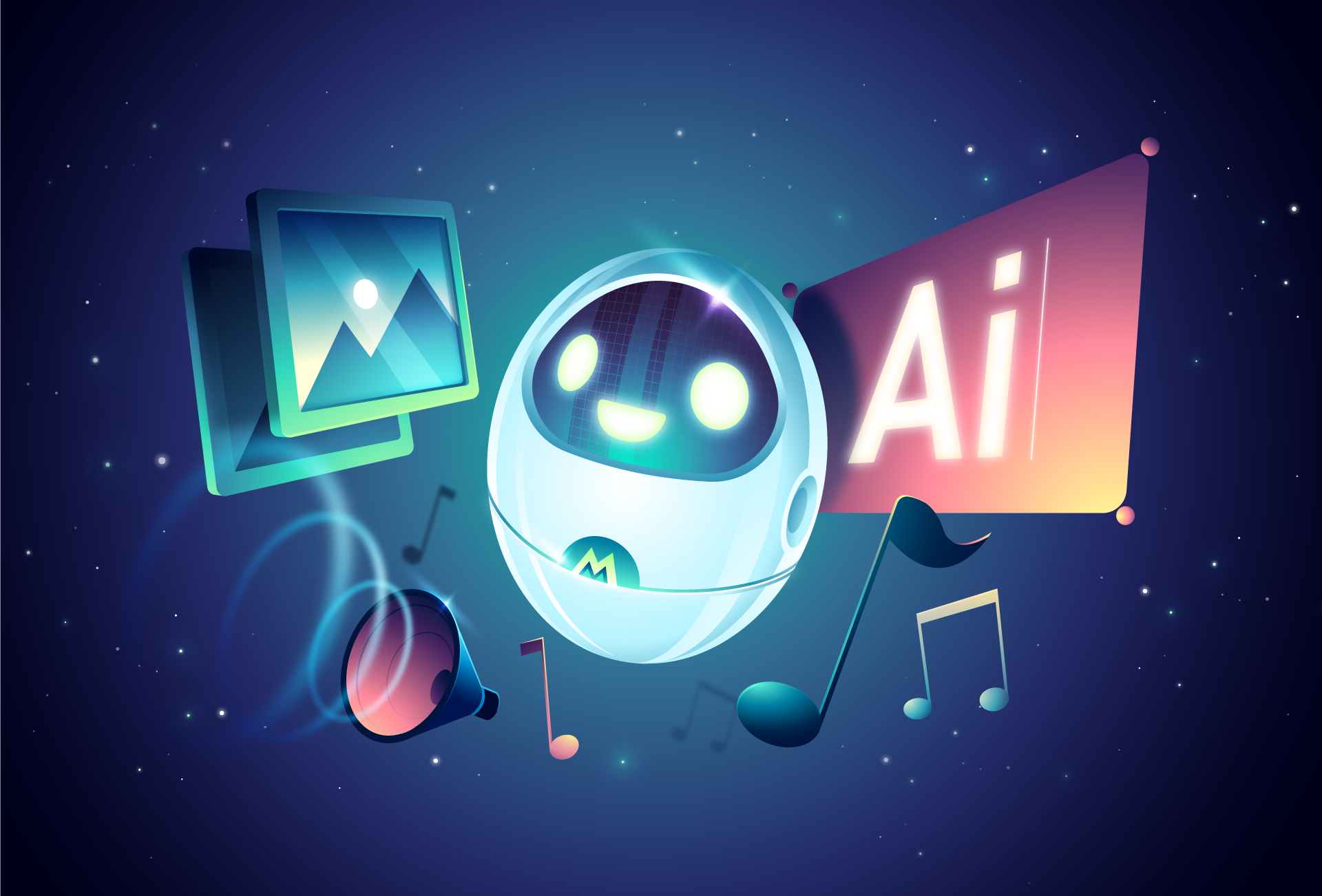 Ai ai ai ai futuristic illustration learn learning programming robot space vector vue