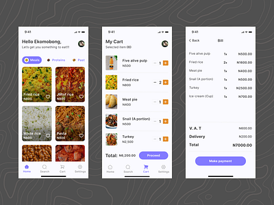 Keela Meal - A food delivery application design product design ui uiux