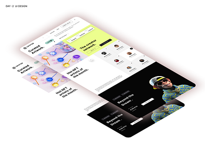 Landing Page of NFT ui design day 2