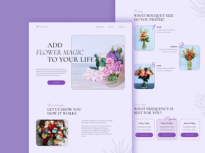Flower subscription - Landing Page #4 design graphic design illustration typography ui ux vector