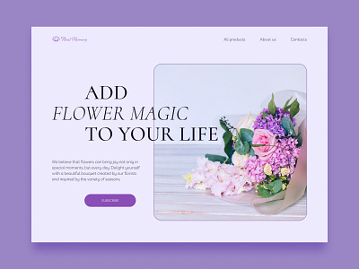 Flower subscription - Home Page design graphic design illustration typography ui ux vector