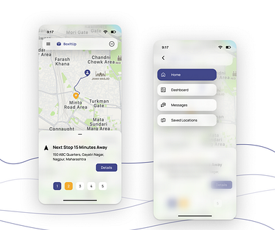 Live Courier Tracking for Businesses app design flat minimal professional ui