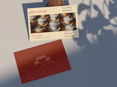 Invitation card design art branding design gallery graphic design invitation card minimalist modern design red tea ui visual identity yellow