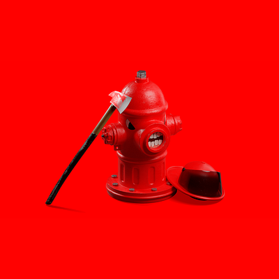 Firefighter friends 3d 3dart 3dmodeling axe blender fire firehydrant helmet hydrant lowpoly render subdivision