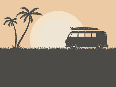 Simple Illustration Of Sunset branding design graphic design illustration typography