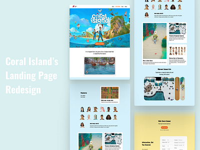 Coral Island's Landing Page Redesign animation design games interface landing page ui ux web website
