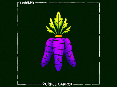 Purple Carrot - HARVEST ROOTS carrot cute food illustration kawaii purple stickers valencia vector
