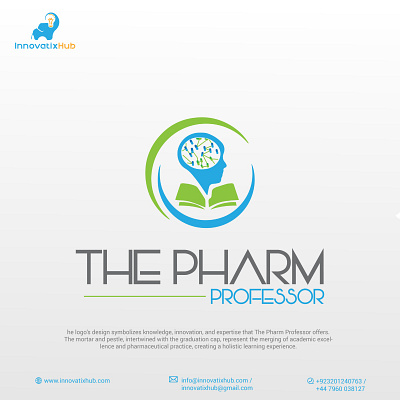 Education Logo - (The Pharm Professor) branding collegelogo design educationlogo graphicdesigner icon identity illustration innovatixhubdesign logo logo mark logoart logodesign logoideas minimalist logo pharmaceuticaleducation schoollogo thepharmprofessor universitylogo vector