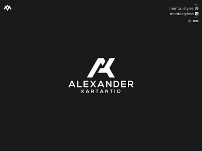 ALEXANDER KARTANTIO ak logo branding design icon ka logo letter logo minimal