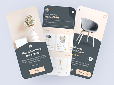 Minimal Home Furniture Shop App UI ui ux