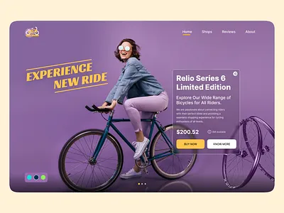 Bicycle selling website ai bicycle creative cycle design ecommerce graphicsdesign illustration inspiration minimal modern new ride novuslogics ride trendy ui useriinterface vehicle webdesign website design