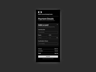 Credit Card Checkout Page - Rather Unusual Design Studio design illustration typography ui ux