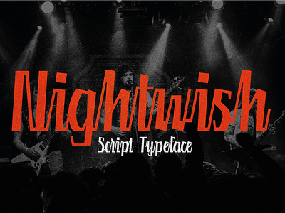 Nightwish - Script Typeface 90s blackletter branding calligraphy dark design display experimental font gothic graphic design illustration logo medieval metal strong typeface whiskey