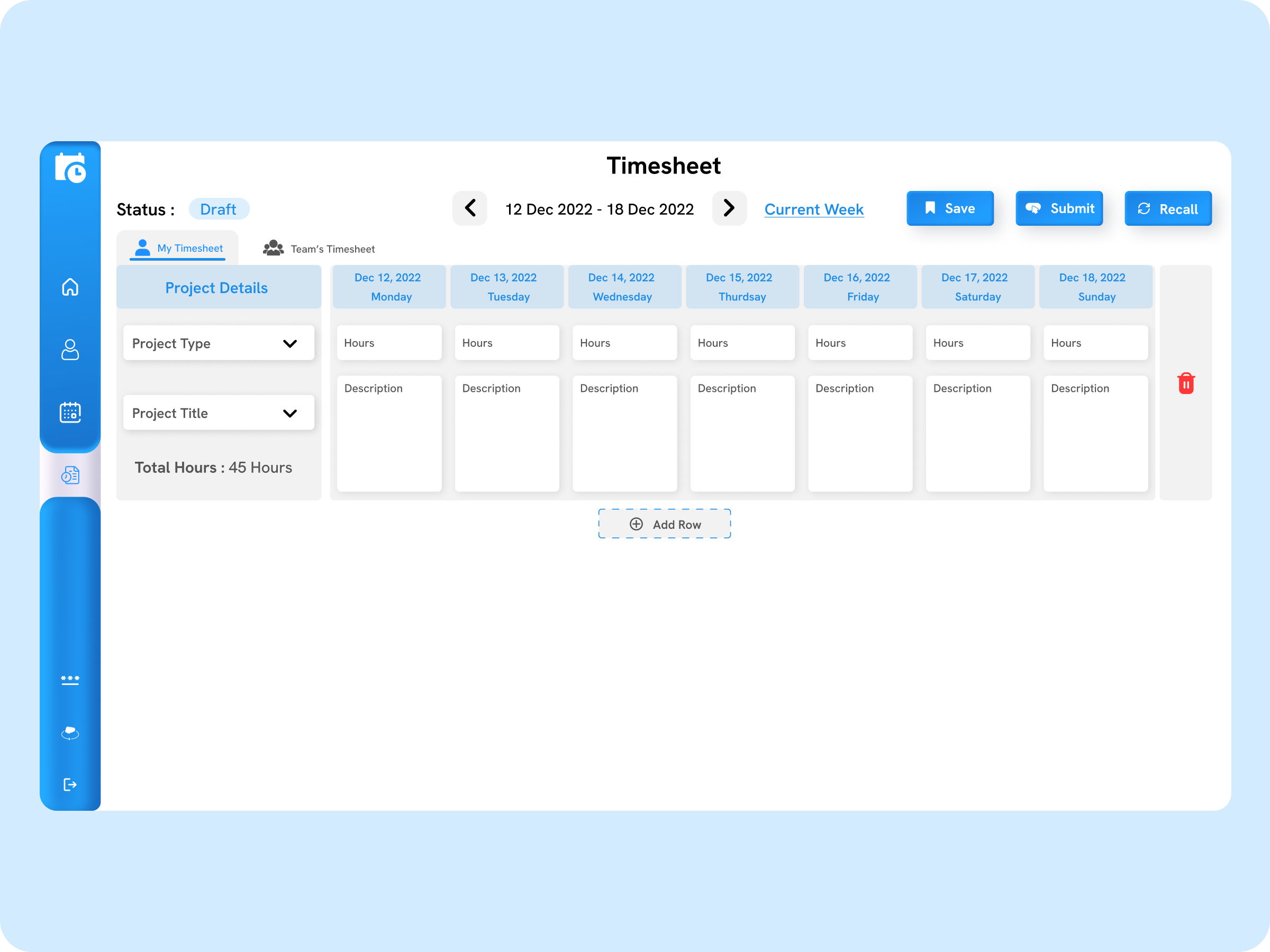 Timee - Timesheet Section by Meshak on Dribbble