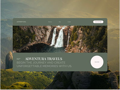 Landing page Daily UI #003 agency creative daily design figma green inspiration landing page natural plant travel ui ux waterfall