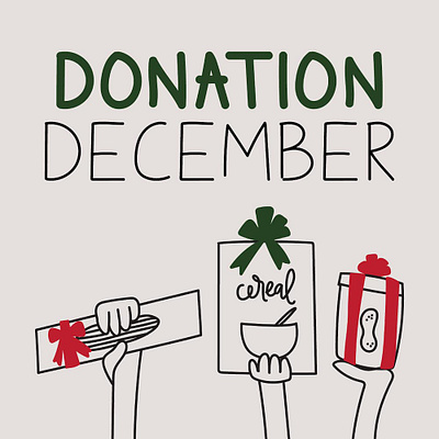 Donation December design graphic design hand drawn illustration typography