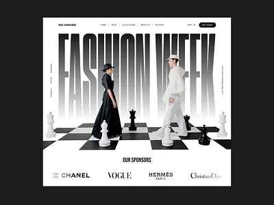 Royal Fashion - Hero 3d chess clean creative design ecommerce fashion hero hero design interface landing page minimal shop store typography ui ui design ux visual design web design