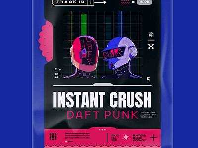Daft Punk - Instant Crush album animation daftpunk design figma instantcursh music ui ux