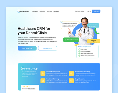 Landing page for CRM Medical Group crm dentistry design landing ui ux website