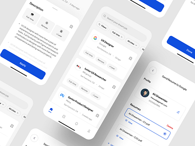 Job-search App app design graphic design job job search minimal mobileapp ui user experience user interface ux