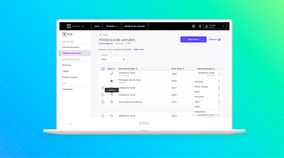 Versionamento de Fluxos - Zenvia Flow bot case ui versions