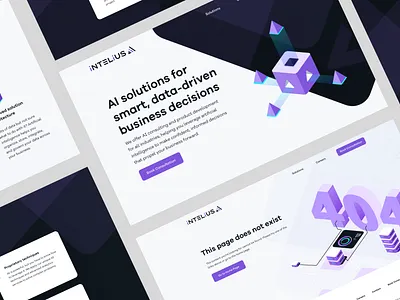 Intelius website 3d ai ai solutions artificial intelligence clean consulting design graphic design icons illustration purple ui web webdesign website
