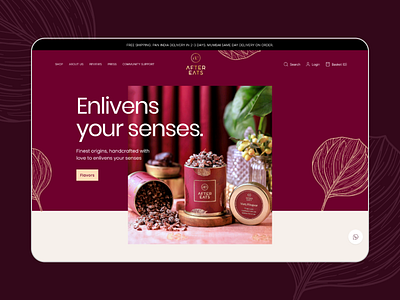 Indian food ecommerce landing page ecommerce food gold india red web