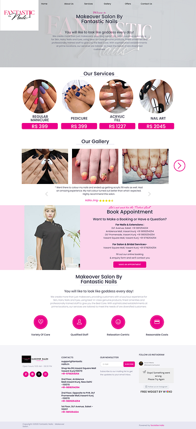 Nail Salon Website-Figma work (UI) branding design figma ui website
