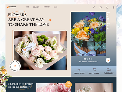 Flowers shop landing page design flowers shop landing page site ui website