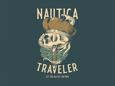 Nautica Traveler retroart retroillustration skullart skullillustration vintagedesign vintageillustration