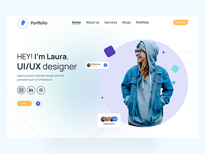 Portfolio | Landing Page agency clean ui color design dribbble figma landing page minimal personal portfolio portfolio site portfolio website template ui web web design website