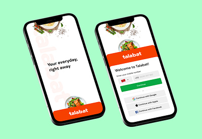 Sign up page concept redesign for Talabat app (delivery app) app branding challenge daily dailyui delivery design gcc graphic design illustration logo middle east typography uae ui uiux user experience user interface ux vector