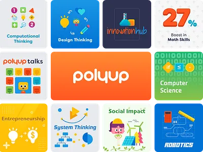 PolyUp Branding & Character Design branding character cute design graphic design illustration logo ui