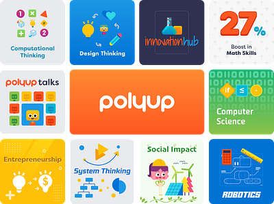 PolyUp Branding & Character Design branding character cute design graphic design illustration logo ui